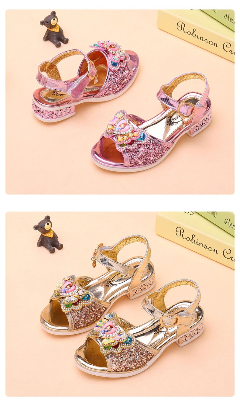 Princess Children Girls Fancy Sandals Shiny Flats Soft Bottom Open Toe Shoes Girls Dress Performance Princess Sandals 2021 New
No reviews yet