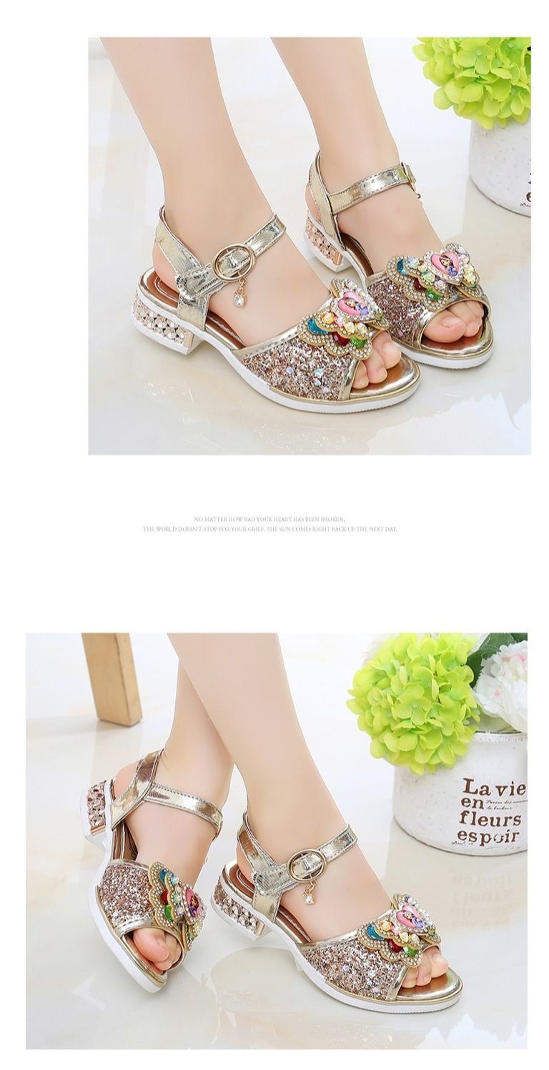 Princess Children Girls Fancy Sandals Shiny Flats Soft Bottom Open Toe Shoes Girls Dress Performance Princess Sandals 2021 New
No reviews yet