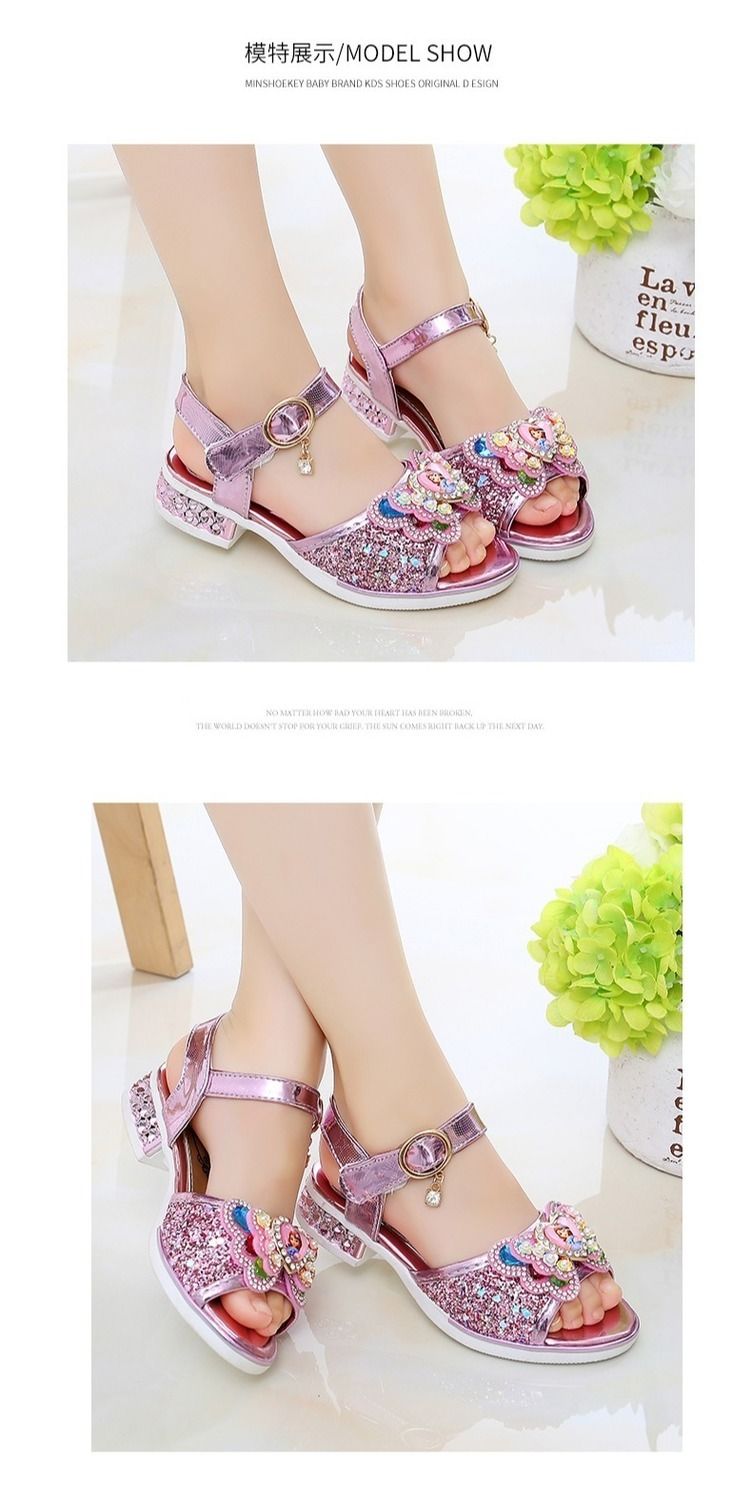 Princess Children Girls Fancy Sandals Shiny Flats Soft Bottom Open Toe Shoes Girls Dress Performance Princess Sandals 2021 New
No reviews yet