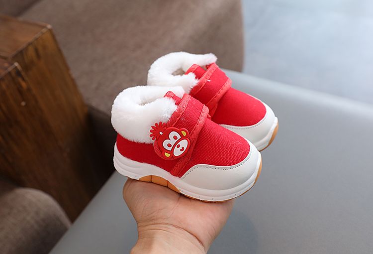 Baby Plush Baby Shoes Indoor cotton shoes for autumn and winter warmth Classic Floor Boots