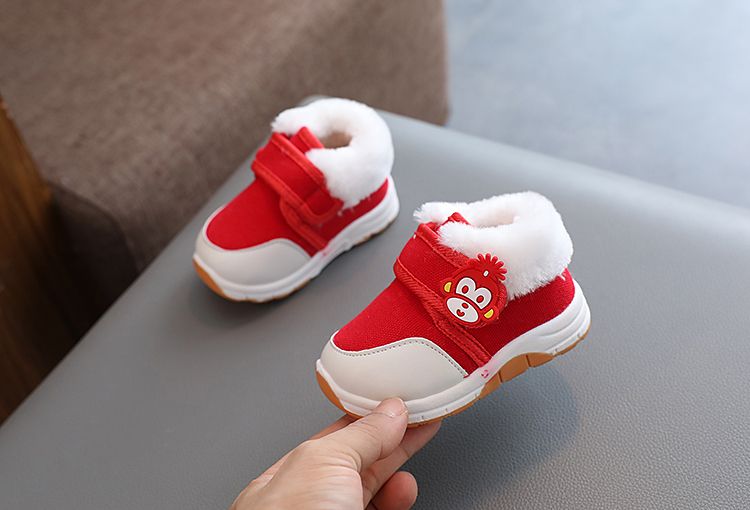 Baby Plush Baby Shoes Indoor cotton shoes for autumn and winter warmth Classic Floor Boots
