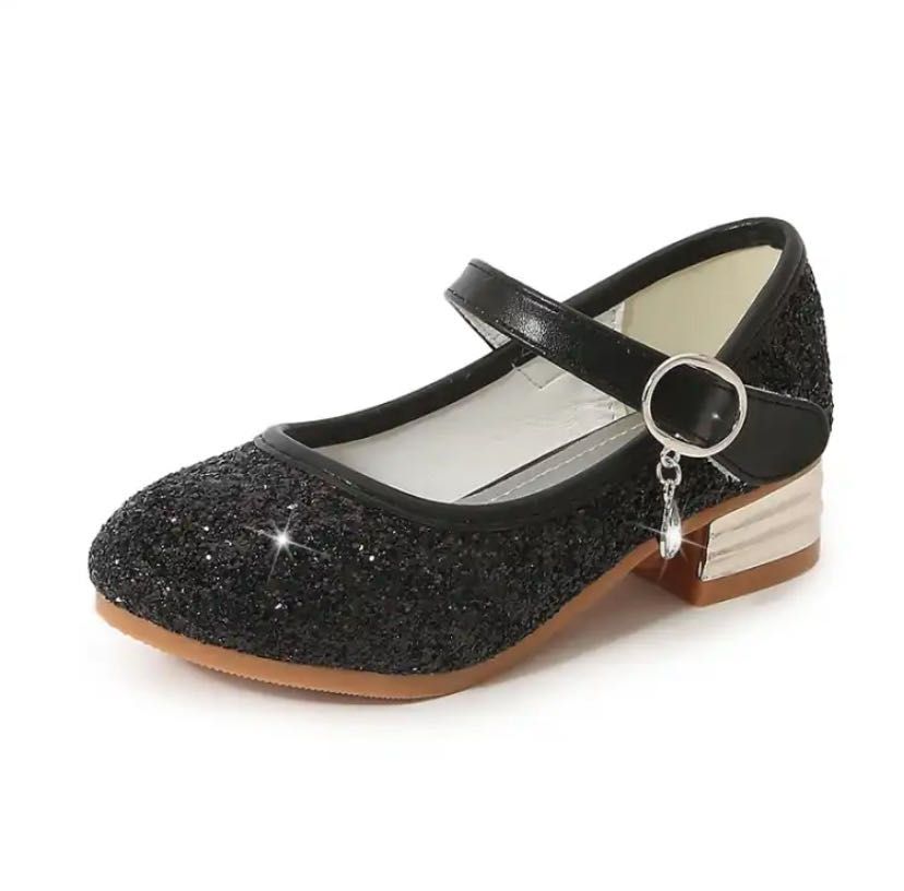 beauty girl high heel sequin crystal party wedding daily shoes girl plus size pink purple blue birthday princess shoes