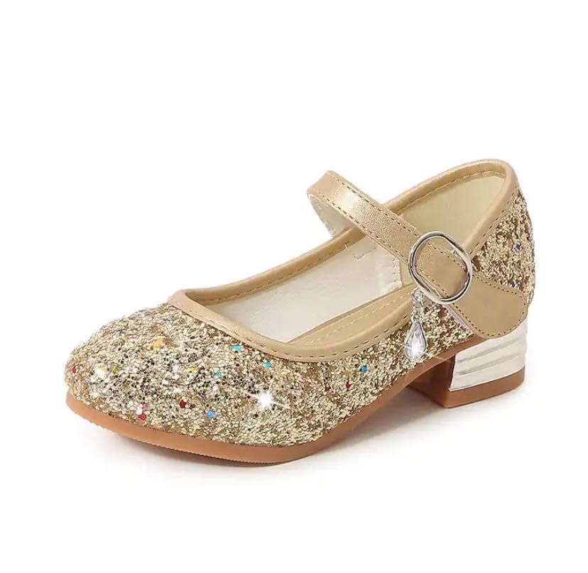 beauty girl high heel sequin crystal party wedding daily shoes girl plus size pink purple blue birthday princess shoes