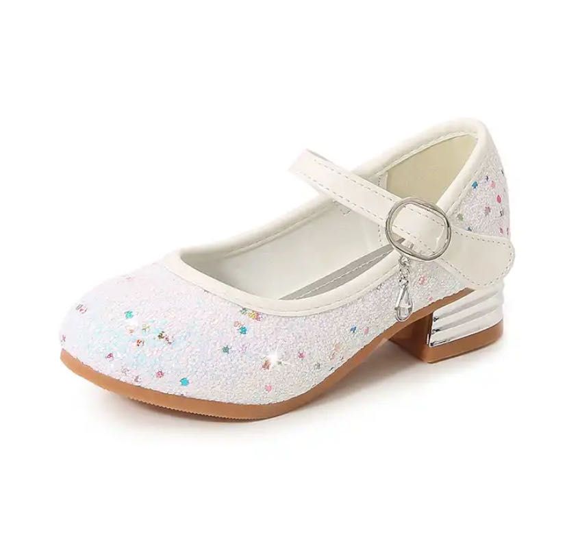 beauty girl high heel sequin crystal party wedding daily shoes girl plus size pink purple blue birthday princess shoes