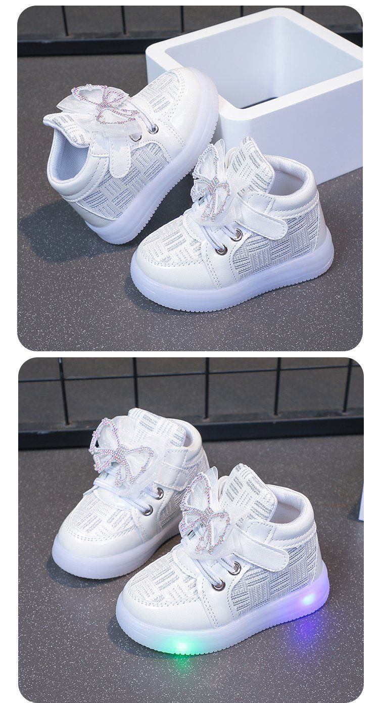 Latest Fashion Spring Autumn Children Lighting Sneakers Rhinestone Princess Girl/unisex Board Shoes