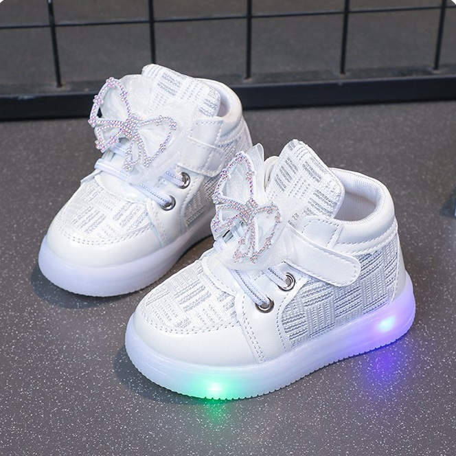 Latest Fashion Spring Autumn Children Lighting Sneakers Rhinestone Princess Girl/unisex Board Shoes