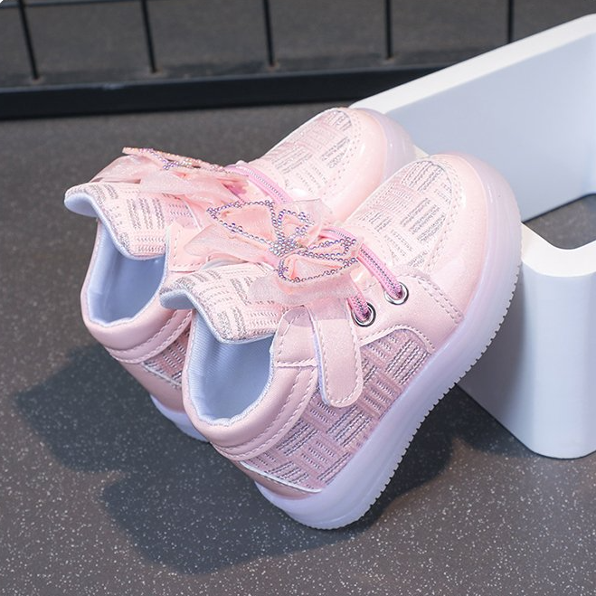 Latest Fashion Spring Autumn Children Lighting Sneakers Rhinestone Princess Girl/unisex Board Shoes