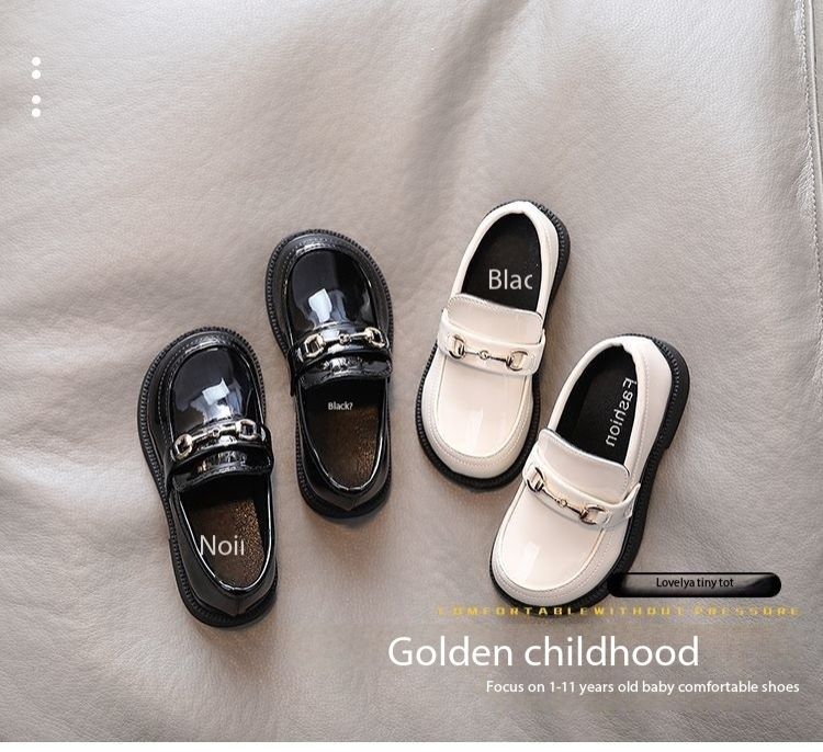 New Style unisex Slip on Loafers School Children Casual Dress Leather Shoes