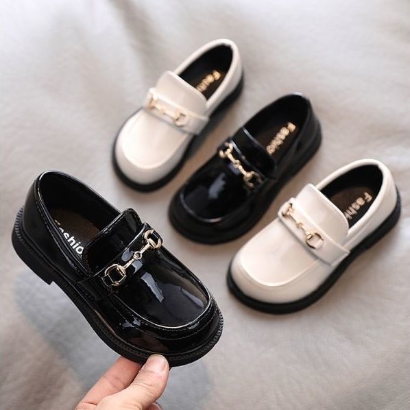 New Style unisex Slip on Loafers School Children Casual Dress Leather Shoes