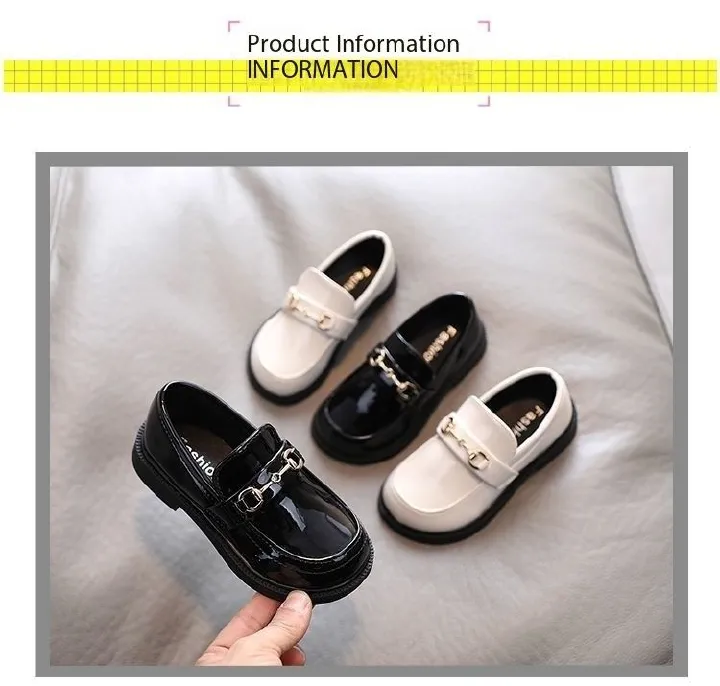 New Style unisex Slip on Loafers School Children Casual Dress Leather Shoes