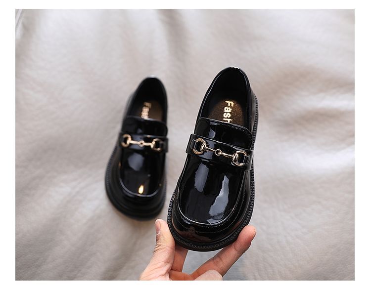 New Style unisex Slip on Loafers School Children Casual Dress Leather Shoes