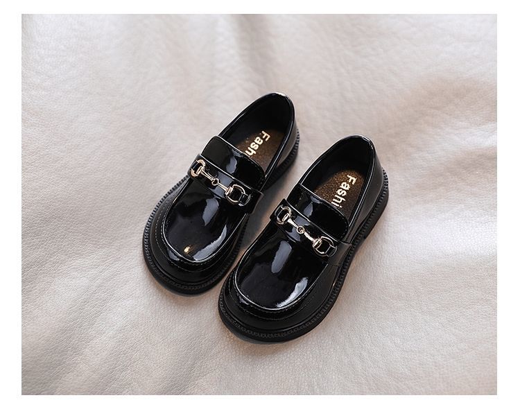 New Style unisex Slip on Loafers School Children Casual Dress Leather Shoes
