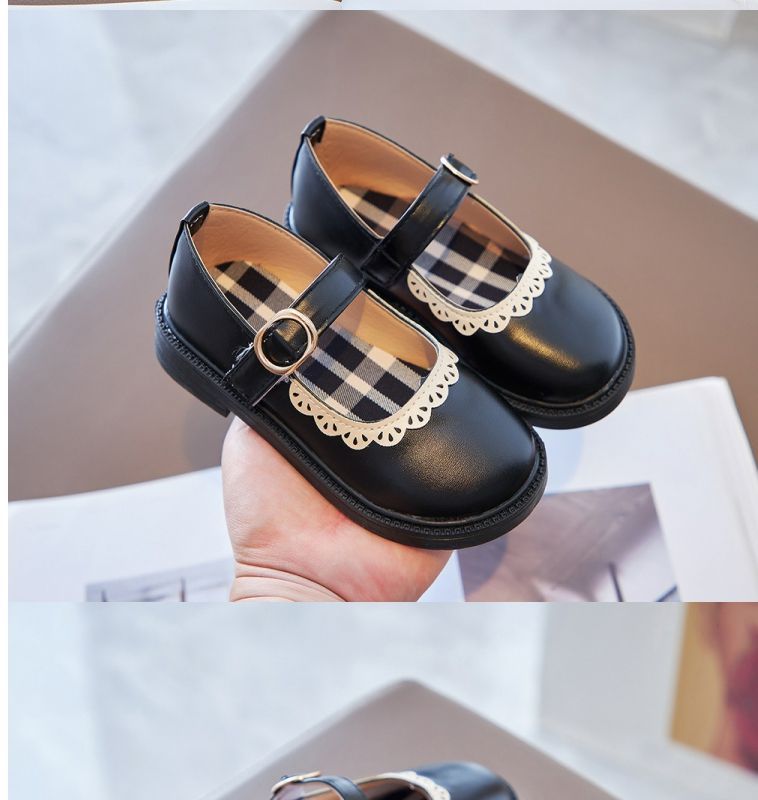 2024 Autumn New Girls Baby Princess Shoes Children's Leather Shoes Fashion Casual Soft Sole Lace Non-slip girls Dress Shoes
