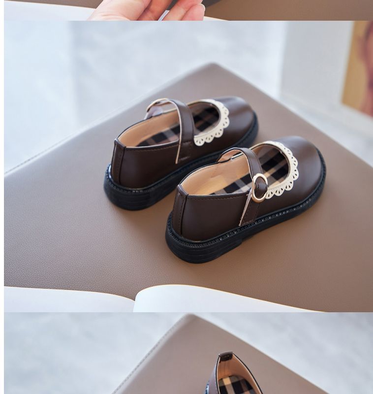 2024 Autumn New Girls Baby Princess Shoes Children's Leather Shoes Fashion Casual Soft Sole Lace Non-slip girls Dress Shoes