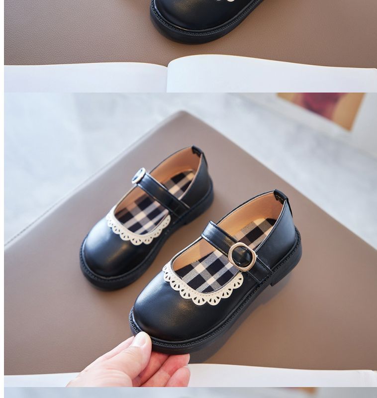 2024 Autumn New Girls Baby Princess Shoes Children's Leather Shoes Fashion Casual Soft Sole Lace Non-slip girls Dress Shoes