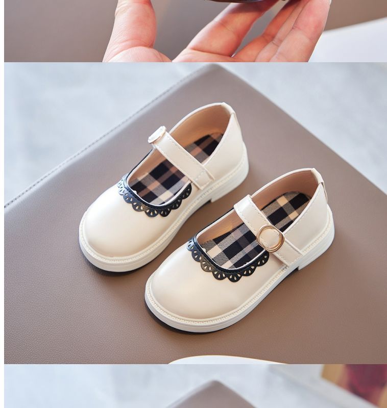 2024 Autumn New Girls Baby Princess Shoes Children's Leather Shoes Fashion Casual Soft Sole Lace Non-slip girls Dress Shoes
