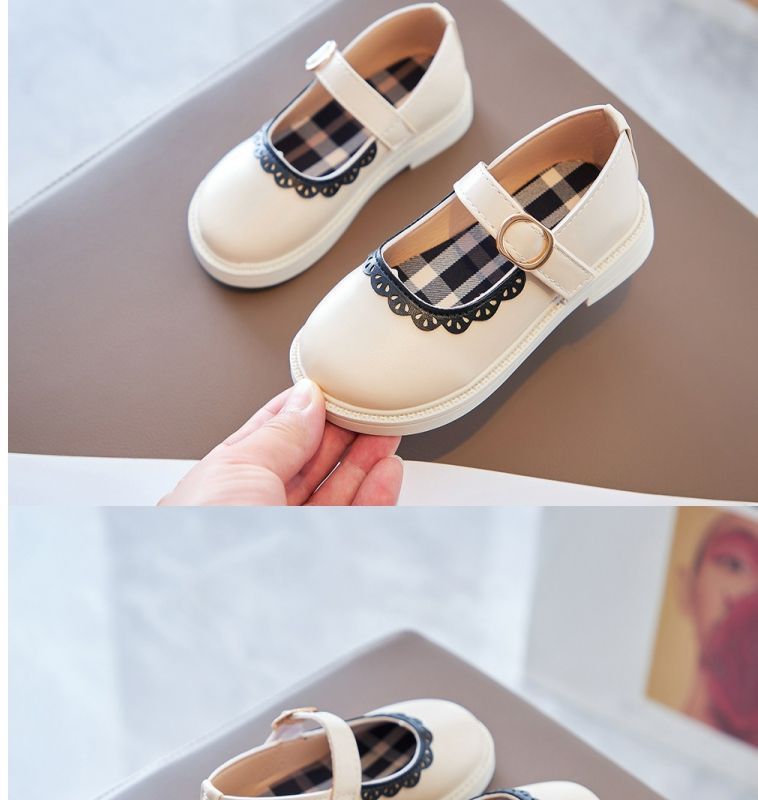 2024 Autumn New Girls Baby Princess Shoes Children's Leather Shoes Fashion Casual Soft Sole Lace Non-slip girls Dress Shoes