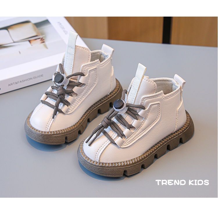 High quality Kids Fashion Autumn Boots PU Leather Shoes kids anti-slip boots