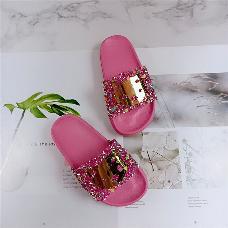 Fashion Summer childrens Wear Crystal Shoes Kids Inside Home Soft Floor Cartoon Cute Princess Lisa Children's Slippers
No reviews yet