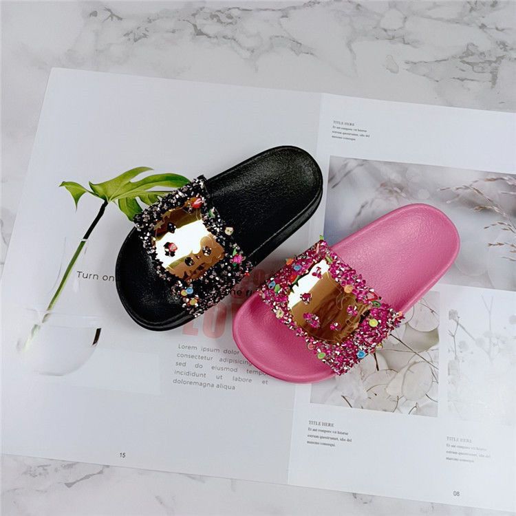 Fashion Summer childrens Wear Crystal Shoes Kids Inside Home Soft Floor Cartoon Cute Princess Lisa Children's Slippers
No reviews yet