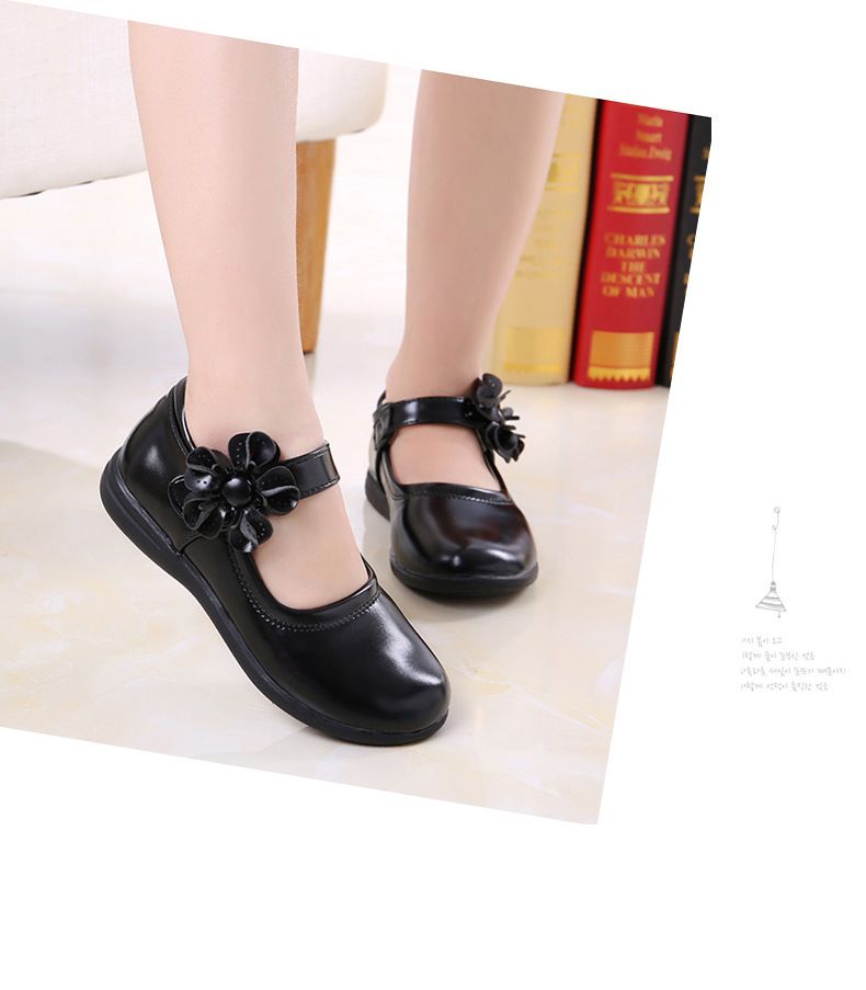 New Styles Toddler Kids Dress Shoes Girls Flower Princess Shoes PU Leather Ballet Flat Shoes for Wedding Party School