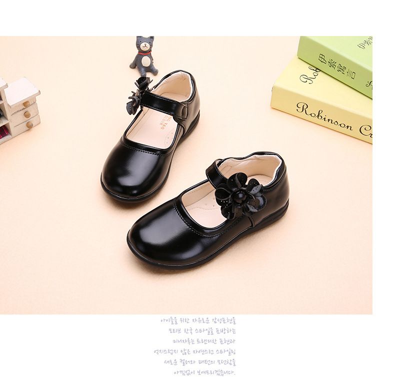 New Styles Toddler Kids Dress Shoes Girls Flower Princess Shoes PU Leather Ballet Flat Shoes for Wedding Party School