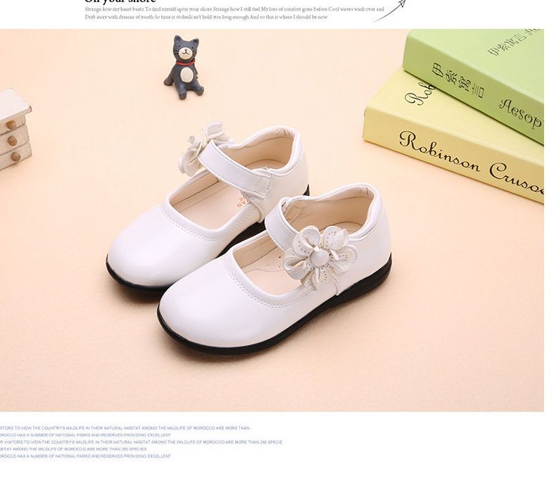 New Styles Toddler Kids Dress Shoes Girls Flower Princess Shoes PU Leather Ballet Flat Shoes for Wedding Party School