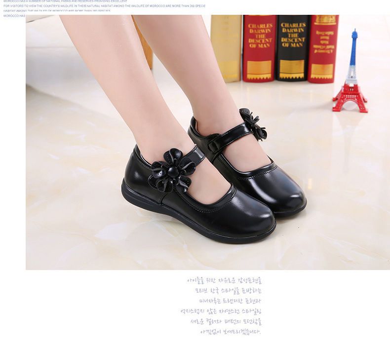 New Styles Toddler Kids Dress Shoes Girls Flower Princess Shoes PU Leather Ballet Flat Shoes for Wedding Party School