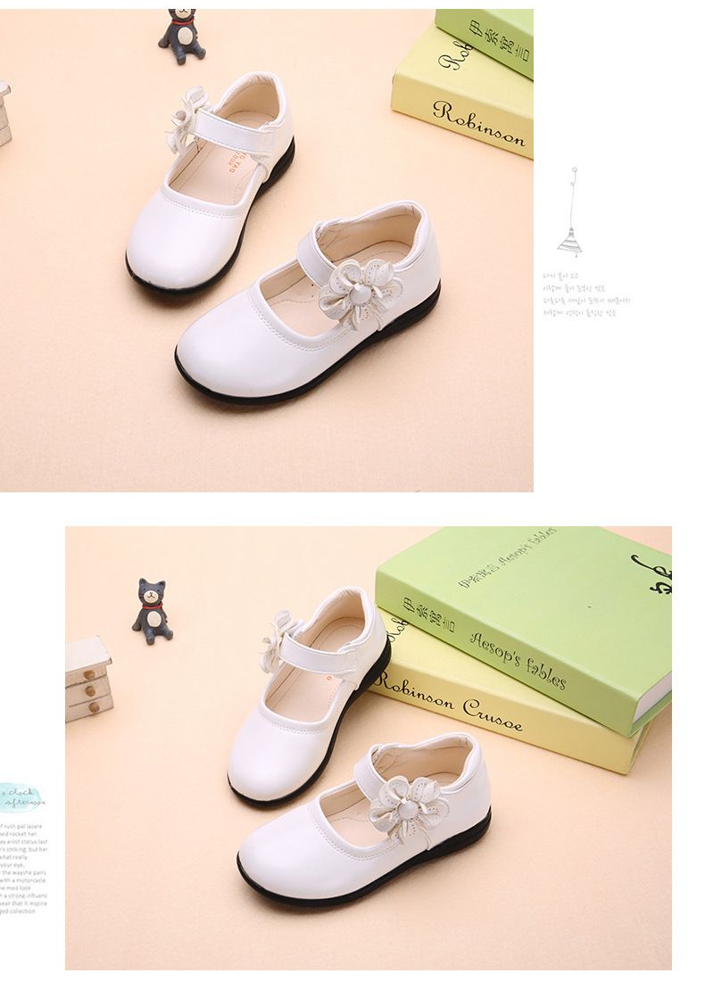 New Styles Toddler Kids Dress Shoes Girls Flower Princess Shoes PU Leather Ballet Flat Shoes for Wedding Party School