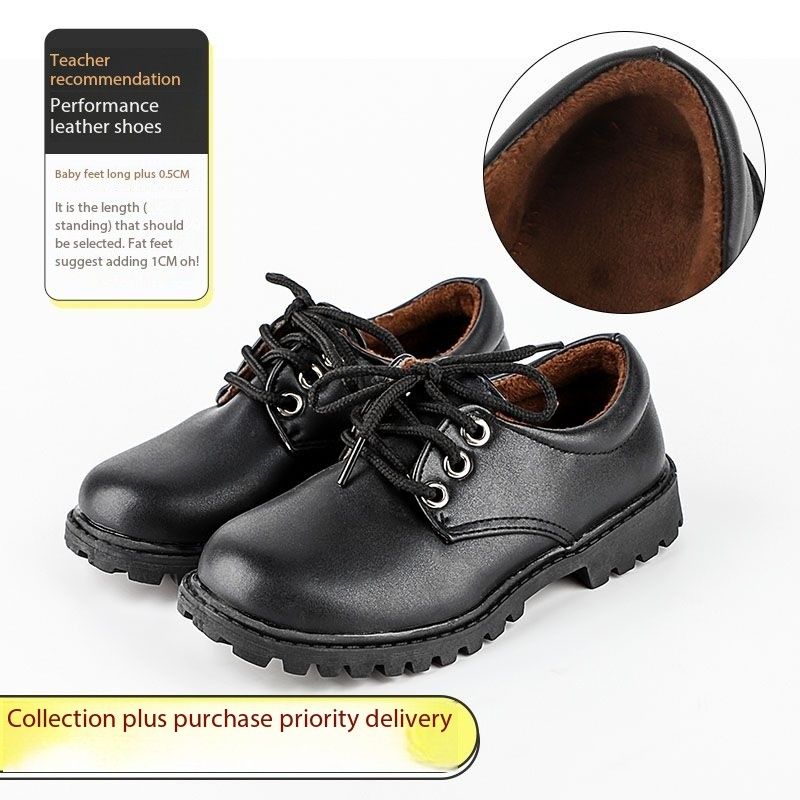 Custom British Style Wholesale Children Teenagers Dress Shoes Boy Zapatos Escolares Kids School Shoes Genuine Leather Black