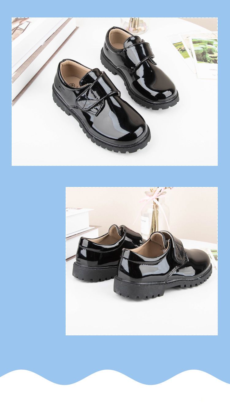 Custom British Style Wholesale Children Teenagers Dress Shoes Boy Zapatos Escolares Kids School Shoes Genuine Leather Black