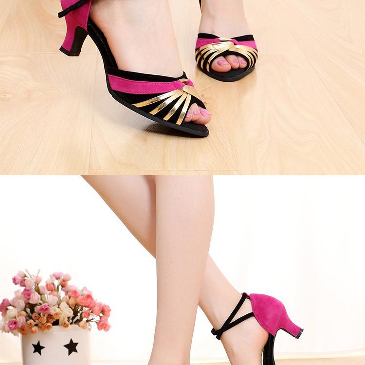 QUICK SELL SOLD AT 30% DISCOUNT women 5.5cm and 3.5cm high heel gold red black dance shoes woman cozy dance shoes sandals