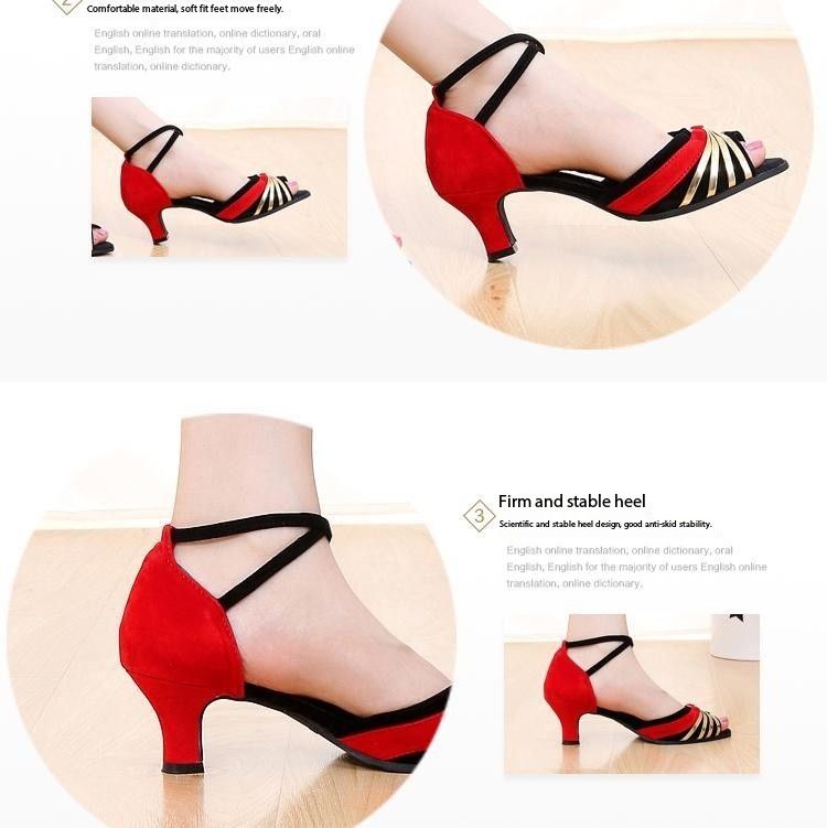 QUICK SELL SOLD AT 30% DISCOUNT women 5.5cm and 3.5cm high heel gold red black dance shoes woman cozy dance shoes sandals