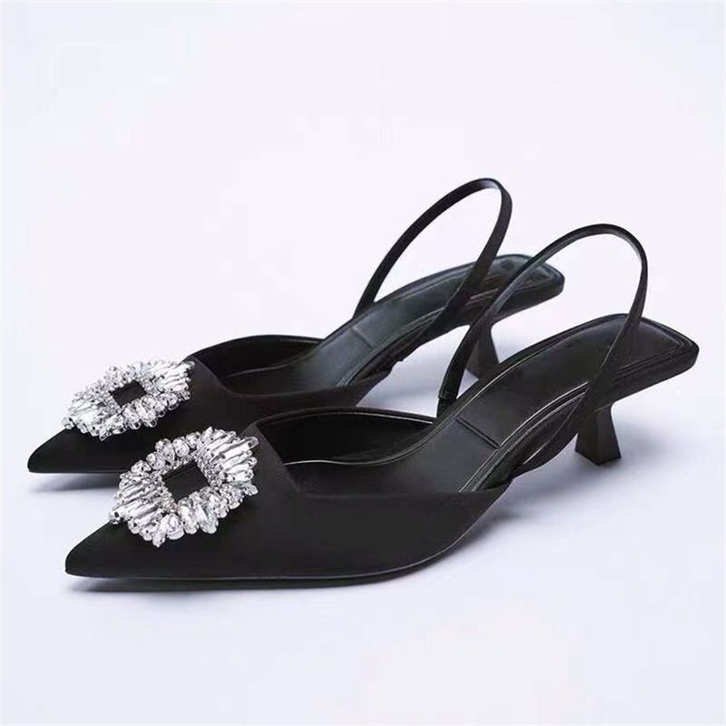 Comfortable Light Women Pumps Fashion Heel Pointed Toe Sandals Party Dress Pump Shoe Spring Slippers Mule Casual Ladies Shoes