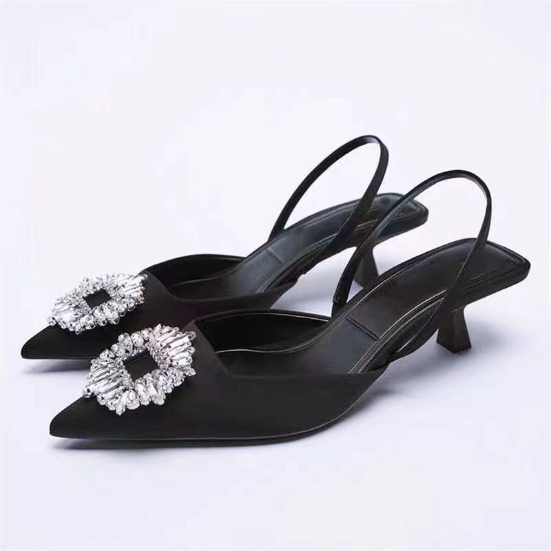 Comfortable Light Women Pumps Fashion Heel Pointed Toe Sandals Party Dress Pump Shoe Spring Slippers Mule Casual Ladies Shoes