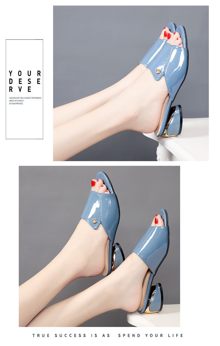 Red Sexy Pu Soft Leather Female Flip flop Slippers Summer Fashion Heels Slides Shoes Girls Comfortable Sandals