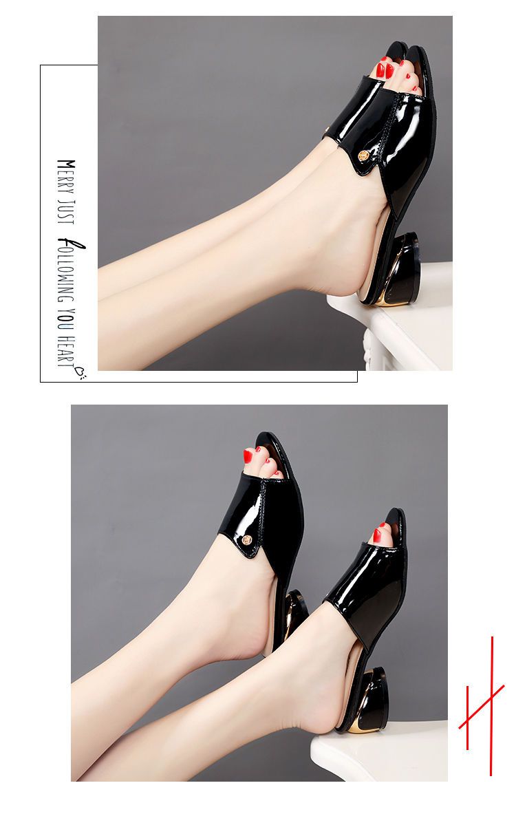 Red Sexy Pu Soft Leather Female Flip flop Slippers Summer Fashion Heels Slides Shoes Girls Comfortable Sandals