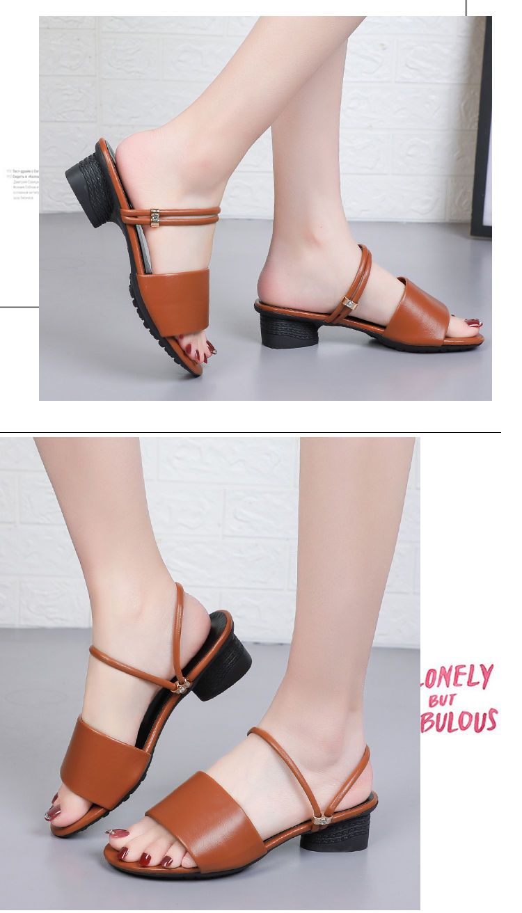 Fashion Ruizi Block Chunky Heel Sandals Party Wedding Dress Pumps Shoes PU Leather Low Heels for Women