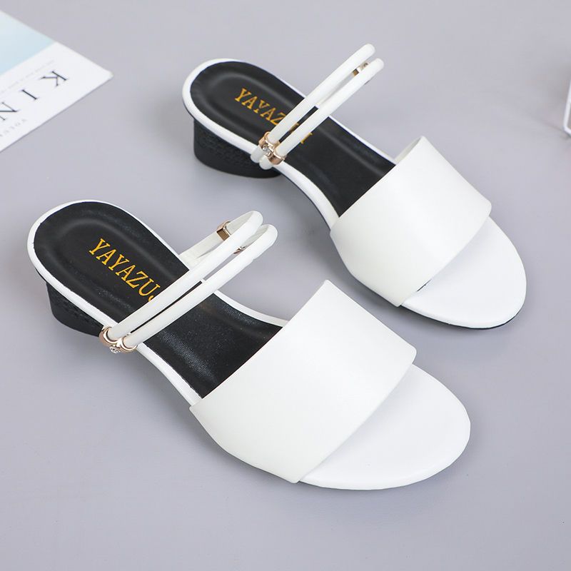 Fashion Ruizi Block Chunky Heel Sandals Party Wedding Dress Pumps Shoes PU Leather Low Heels for Women
