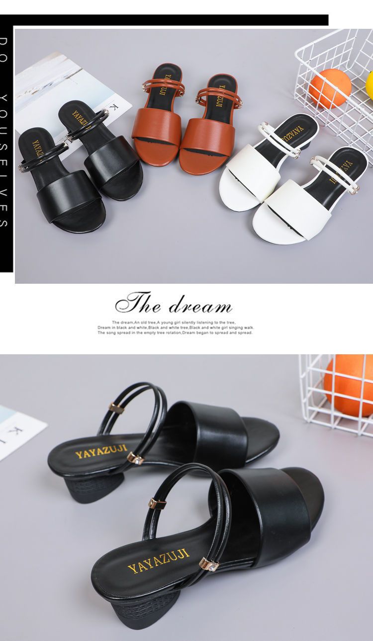 Fashion Ruizi Block Chunky Heel Sandals Party Wedding Dress Pumps Shoes PU Leather Low Heels for Women