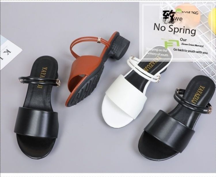 Fashion Ruizi Block Chunky Heel Sandals Party Wedding Dress Pumps Shoes PU Leather Low Heels for Women
