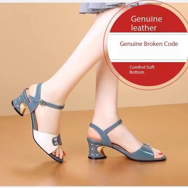Xuanhui Season new classic retro mulle sandales talon sandals luxury pearl hollow open toe chunky slippers