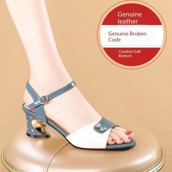 Xuanhui Season new classic retro mulle sandales talon sandals luxury pearl hollow open toe chunky slippers