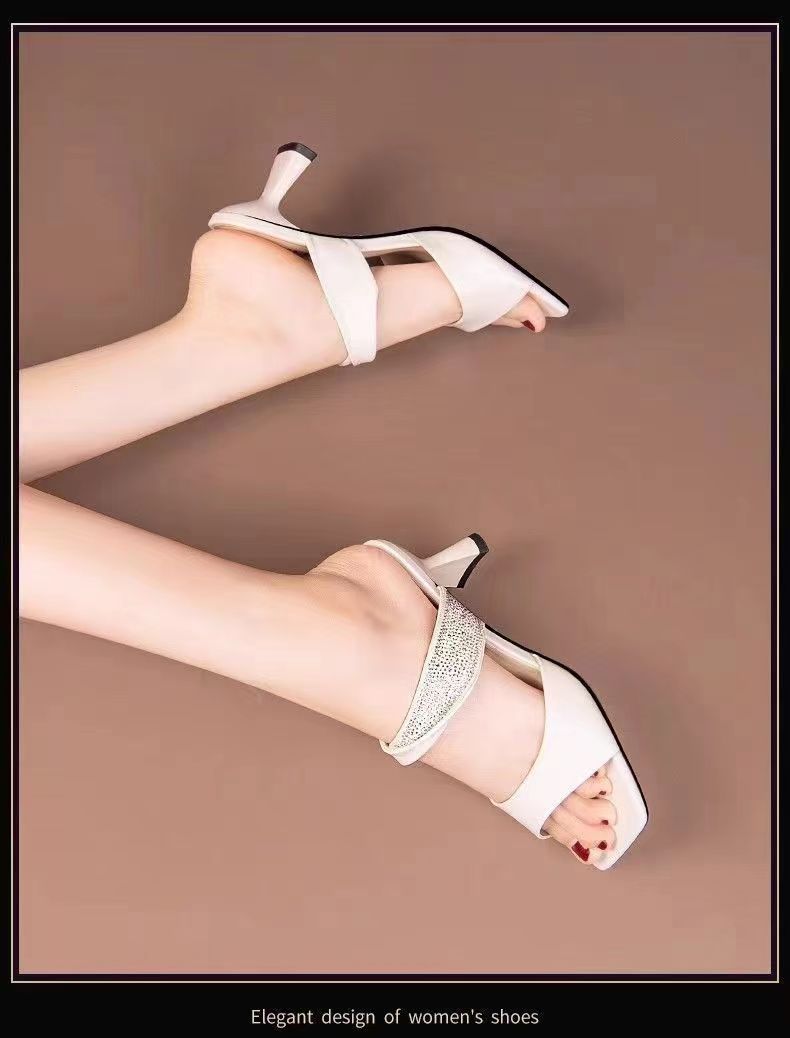 New arrival fashion sexy solid color hollow out stiletto high heels outdoor temperament plus size party sandals women pumps