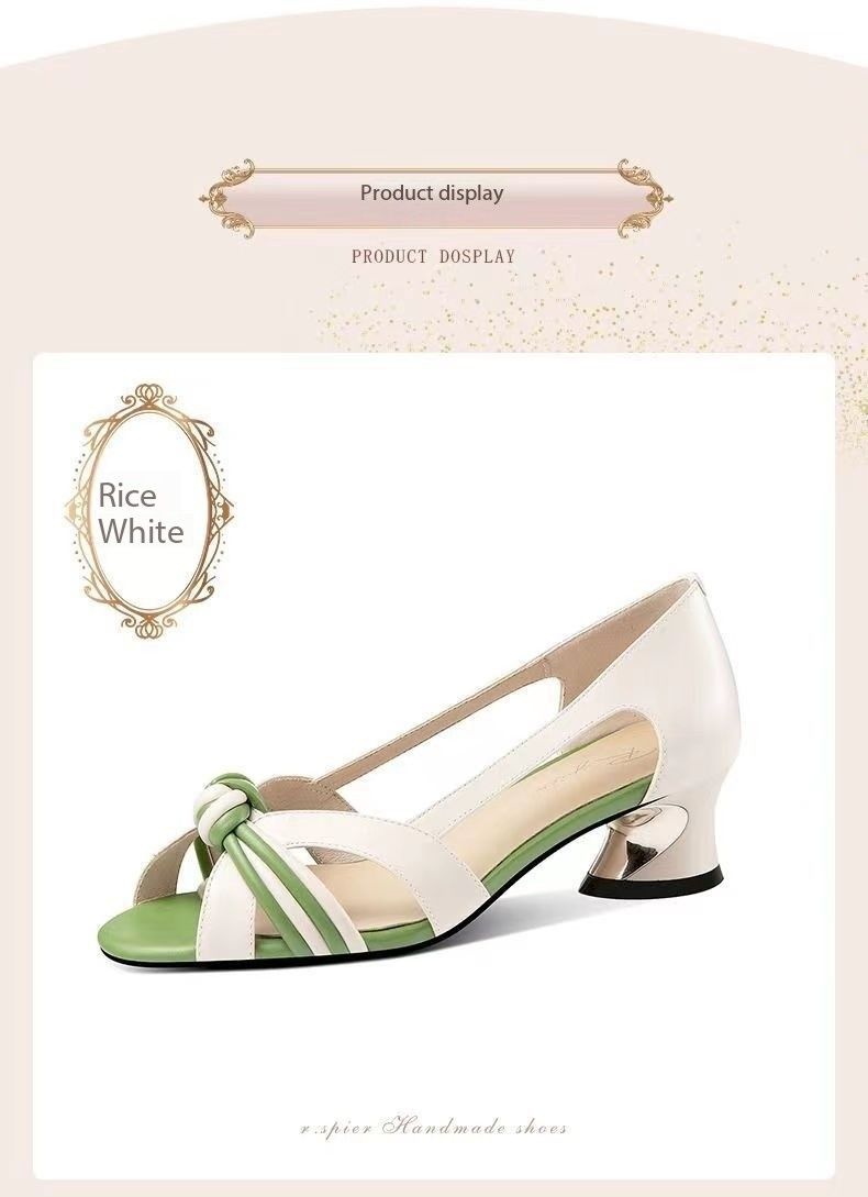 Womens Open Toe Square Head Leisure Women Career Business Mid Heel Slip On Chunky Heeled Sandals For Ladies Dress Shoes