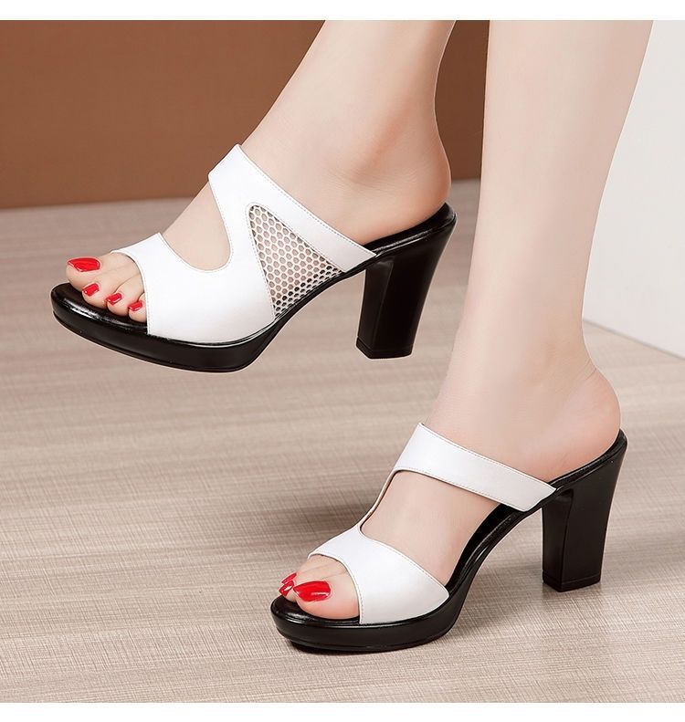 fashion chinese mesh slippers platform ladies breathable sandals outdoor block heels slippers and sandal for women