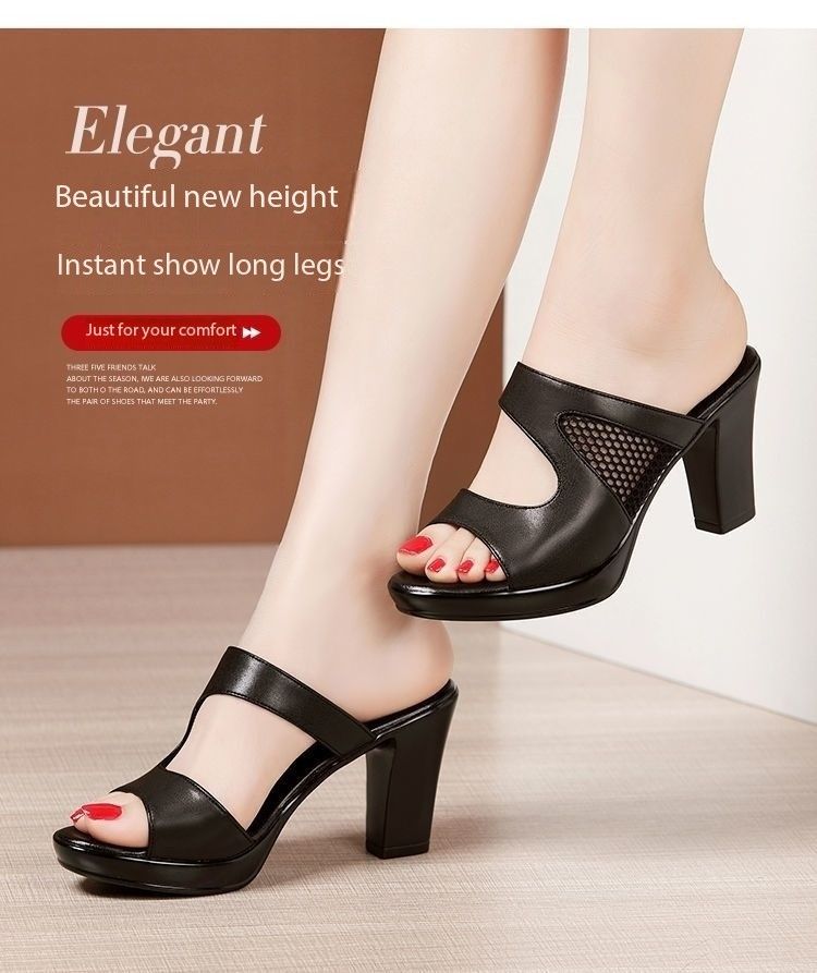 fashion chinese mesh slippers platform ladies breathable sandals outdoor block heels slippers and sandal for women