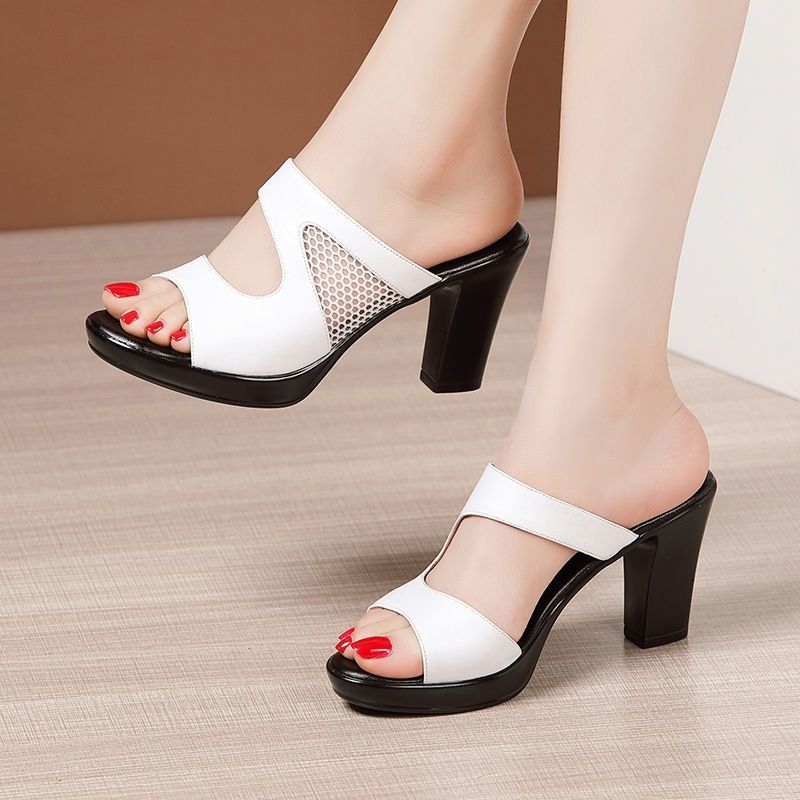 fashion chinese mesh slippers platform ladies breathable sandals outdoor block heels slippers and sandal for women