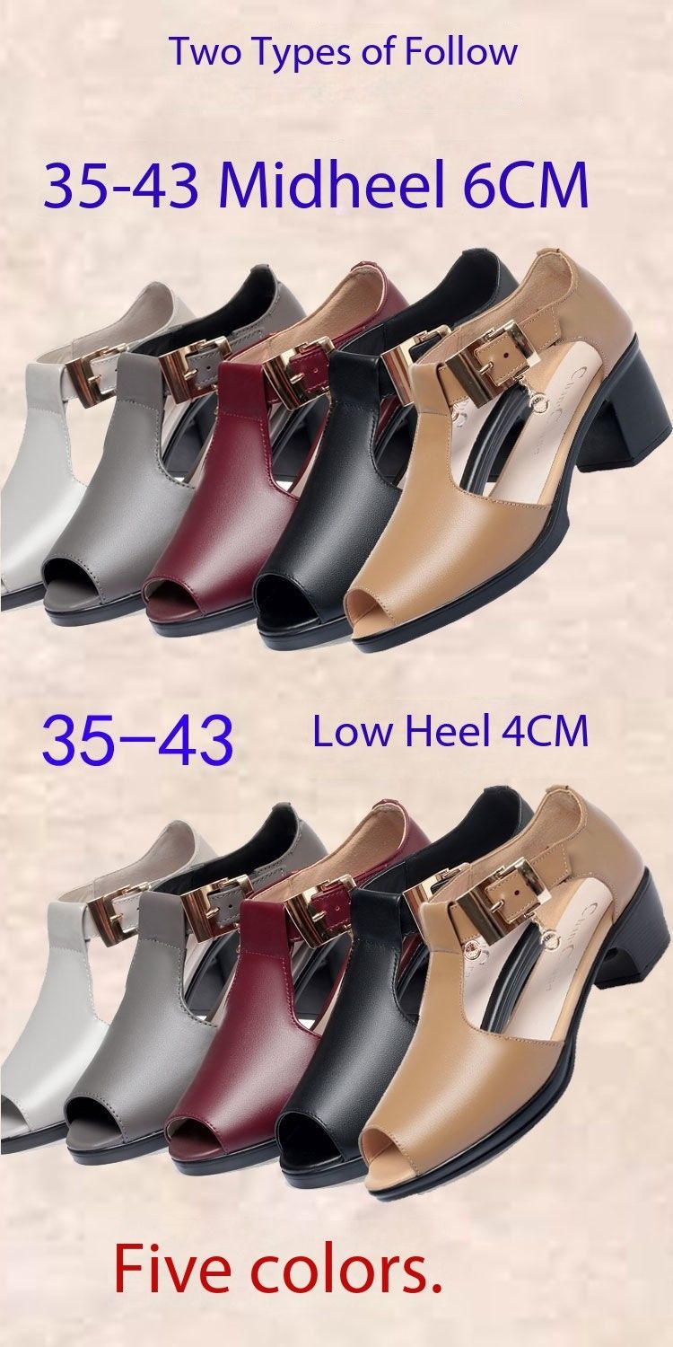 QUICK SELL SOLD AT 30% DISCOUNT High Quality 2025 Peep toe fashion casual mom's /Ladies/Girls chunky heel platform shoe Slides FIRST CLASS sandals 5colors 35- 43 size
