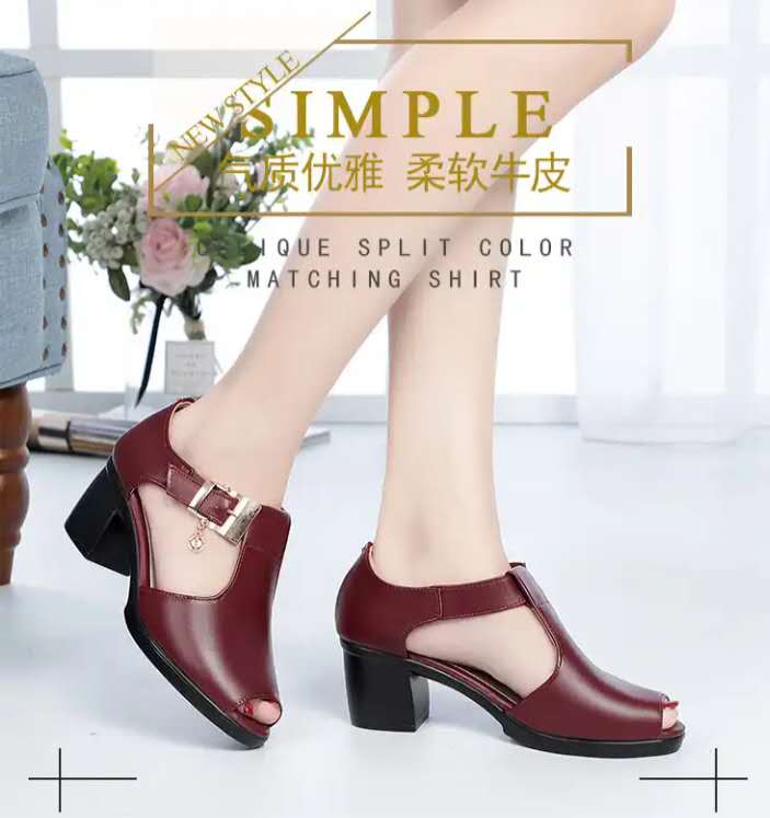QUICK SELL SOLD AT 30% DISCOUNT High Quality 2025 Peep toe fashion casual mom's /Ladies/Girls chunky heel platform shoe Slides FIRST CLASS sandals 5colors 35- 43 size